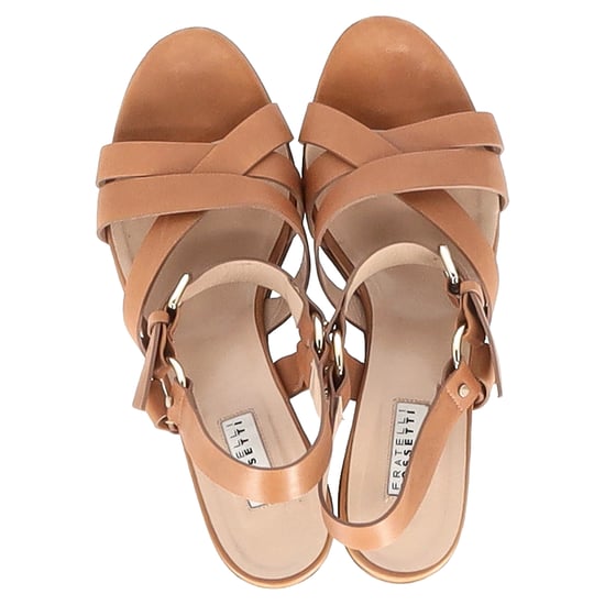Fratelli Rossetti Block Sandal Heels in Brown Leather - Image 5