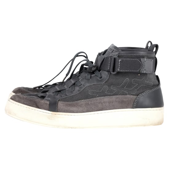 Ermenegildo Zegna Couture höga sneakers i svart kanvas och läder - Image 4