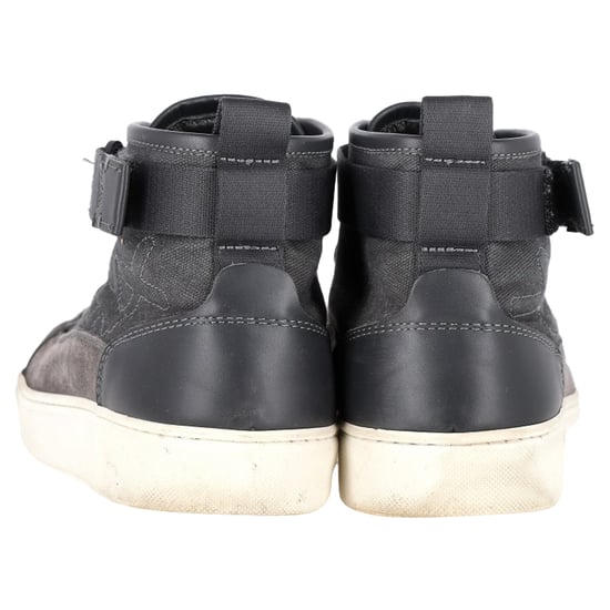 Ermenegildo Zegna Couture höga sneakers i svart kanvas och läder - Image 5