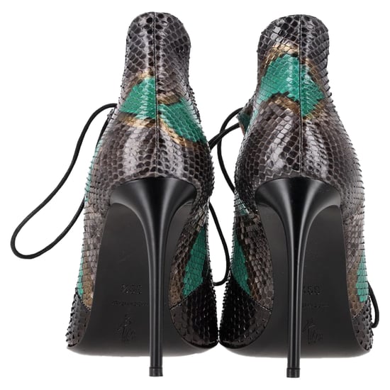 Roland Mouret ormmönster snörsandaler i grönt läder - Image 5