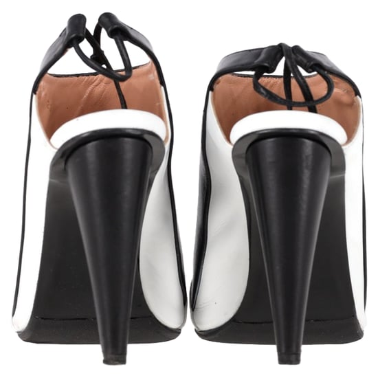 Roland Mouret Damier Slingback Ankelboots i svart läder - Image 6