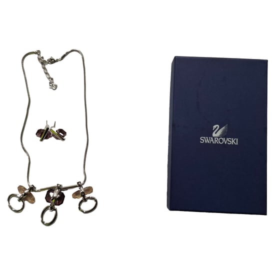 Örhängen och halsband med Swarovski-kristaller i silvermetall - Image 3