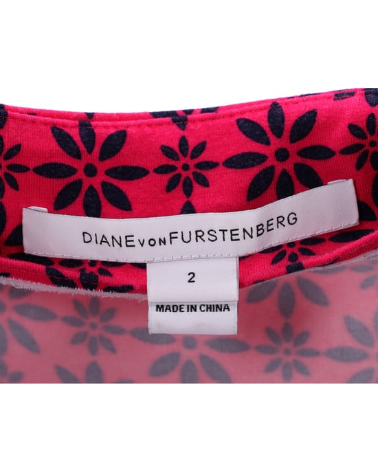 Diane Von Furstenberg Mönstrad Omlottklänning i Röd Bomull - Image 4