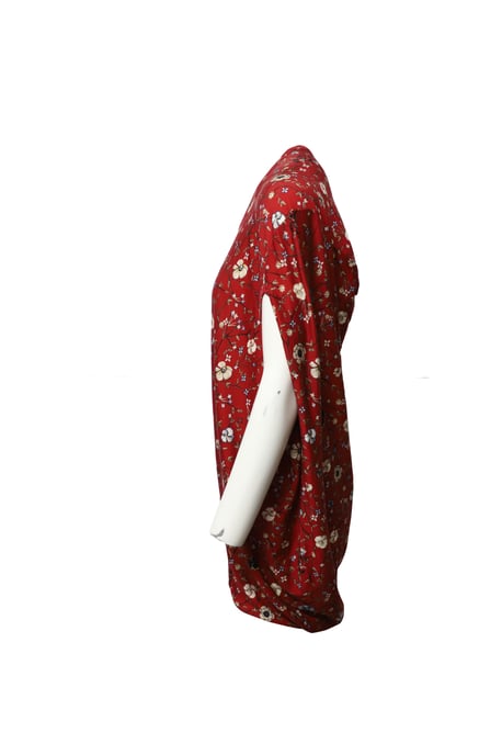 Alexander McQueen asymmetrisk ryggdraperad blommig klänning i flerfärgad ull - Image 2