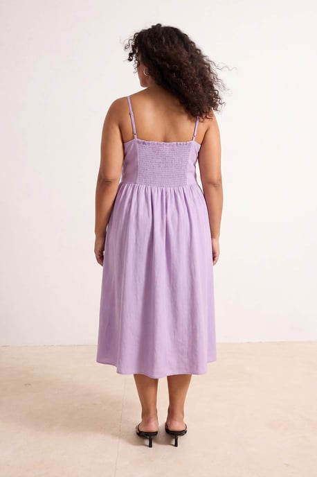 Trendyol Curve Dam Lila Enfärgad Midi Ärmlös Casual A-linje Plus size Klänning - Image 2