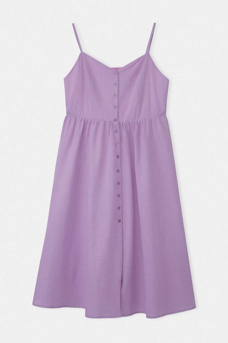 Trendyol Curve Dam Lila Enfärgad Midi Ärmlös Casual A-linje Plus size Klänning - Image 3
