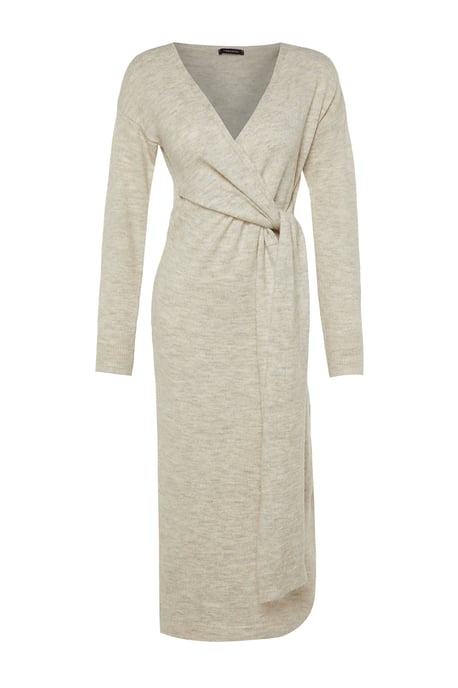 TRENDYOLMİLLA Dames Grijs Effen Midi Lang Casual Double-breasted Jurken - Image 5