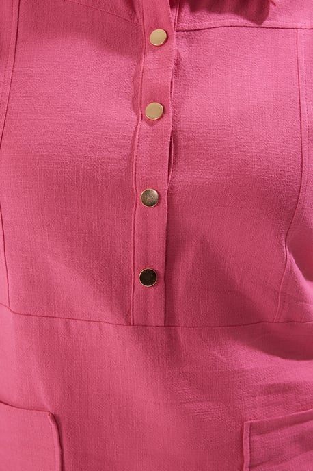 Trendyol Curve Dam Rosa Enfärgad Midi Kort Cocktail A-linje Plus size Klänning - Image 3