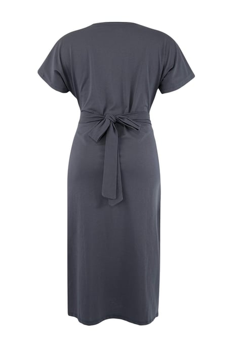 Trendyol Curve Dames Grijs Effen Midi Kort Casual Recht Grote maten Jurk - Image 4