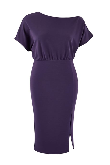 Trendyol Curve Dam Lila Enfärgad Midi Kort Fest Bodycon Plus size Klänning - Image 4