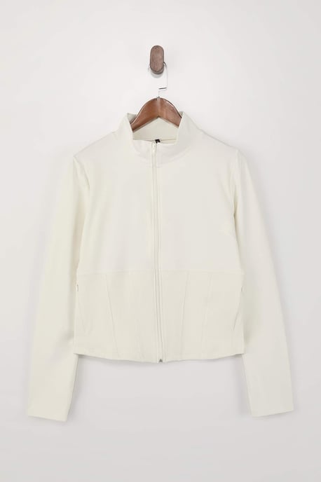 Trendyol Curve Dam Ecru Enfärgad Lång Figursydd Plus size Kavajer - Image 5