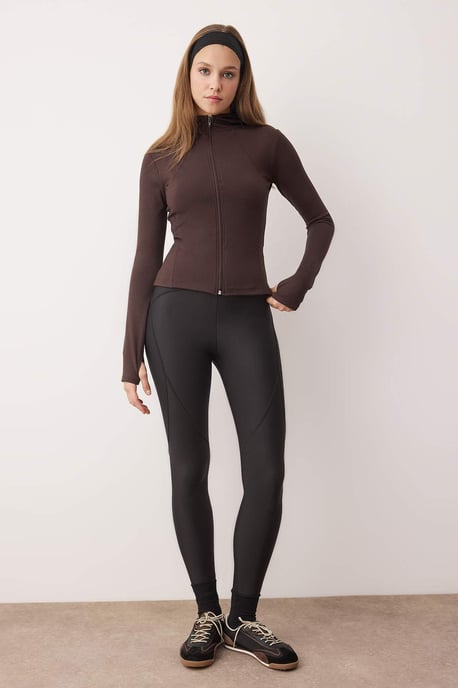 TRENDYOLMİLLA Dam Brun Enfärgad Figursydd Sport Kavajer - Image 3