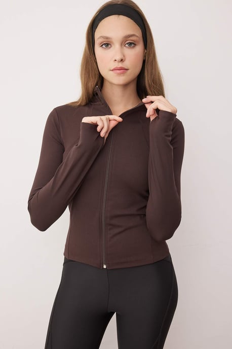 TRENDYOLMİLLA Dam Brun Enfärgad Figursydd Sport Kavajer - Image 5