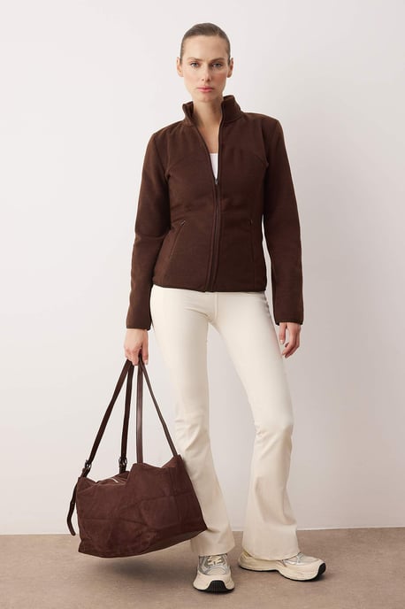 TRENDYOLMİLLA Dam Brun Enfärgad Regular fit Sport Kavajer - Image 4