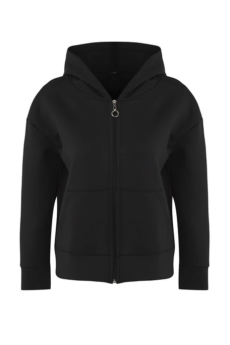 TRENDYOLMİLLA Dam Svart Enfärgad Oversize Sport Kavajer - Image 4