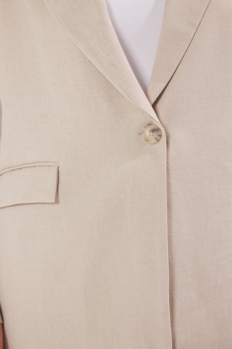 Trendyol Curve Dam Beige Enfärgad Lång Relaxed fit Plus size Kavajer - Image 2