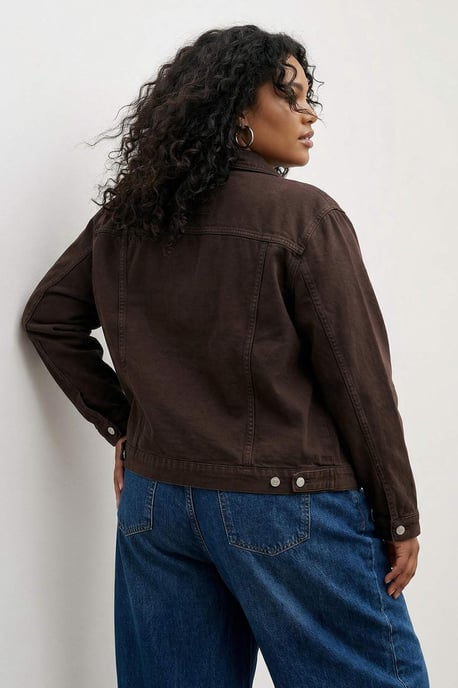 Trendyol Curve Dam Brun Enfärgad Lång Regular fit Plus size Kavajer - Image 2