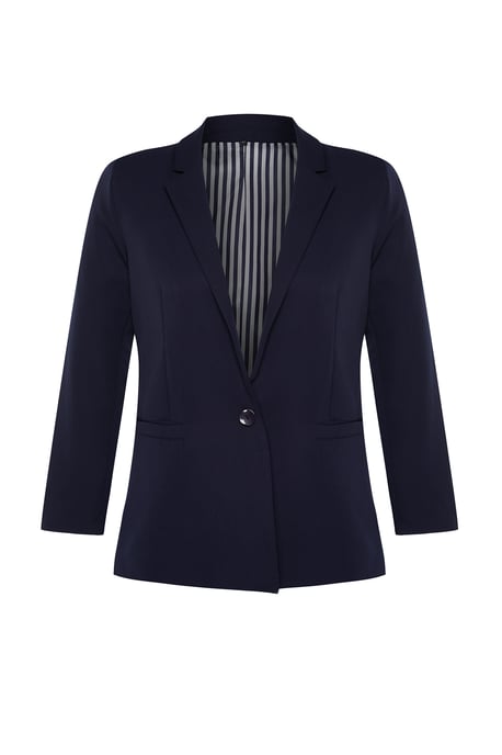 Trendyol Curve Dam Mörkblå Enfärgad Lång Regular fit Plus size Kavajer - Image 5