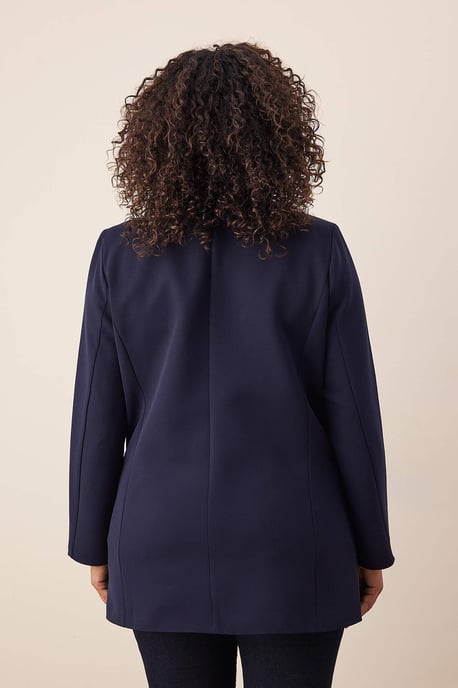 Trendyol Curve Dam Mörkblå Enfärgad Lång Oversize Plus size Kavajer - Image 3