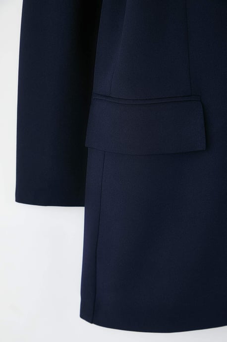 Trendyol Curve Dam Mörkblå Enfärgad Lång Oversize Plus size Kavajer - Image 5