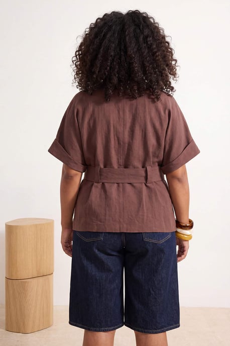 Trendyol Curve Dam Brun Enfärgad Kort Regular fit Plus size Kavajer - Image 2