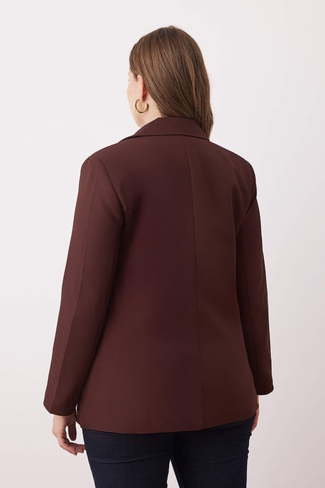 Trendyol Curve Dam Brun Enfärgad Lång Regular fit Plus size Kavajer - Image 4
