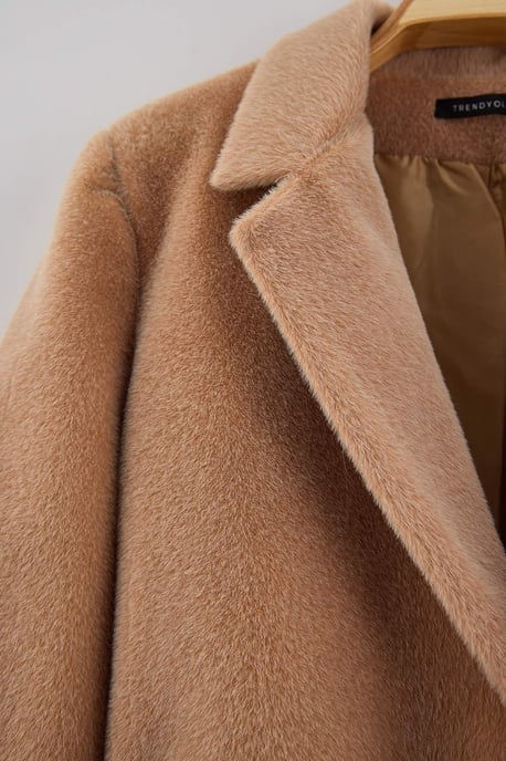 Trendyol Curve Dam Brun Enfärgad Lång Regular fit Plus size Kavajer - Image 2