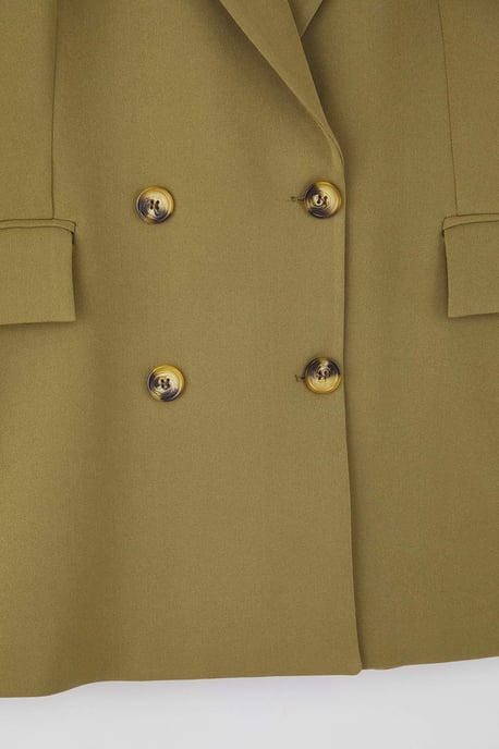 Trendyol Curve Dam Khaki Enfärgad Lång Oversize Plus size Kavajer - Image 5