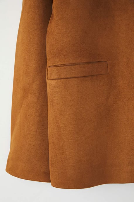 Trendyol Curve Dam Brun Enfärgad Lång Regular fit Plus size Kavajer - Image 5