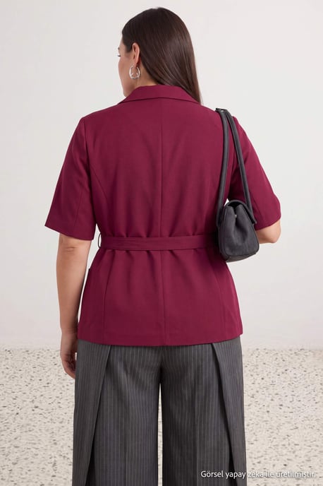 Trendyol Curve Dam Lila Enfärgad Trekvartsärm Figursydd Plus size Kavajer - Image 3