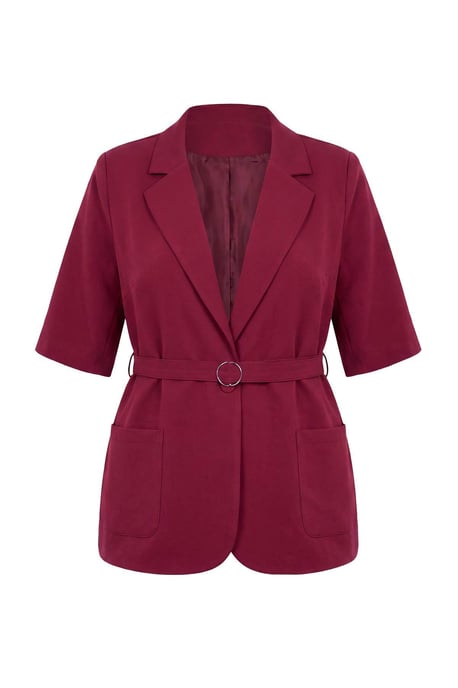 Trendyol Curve Dam Lila Enfärgad Trekvartsärm Figursydd Plus size Kavajer - Image 4