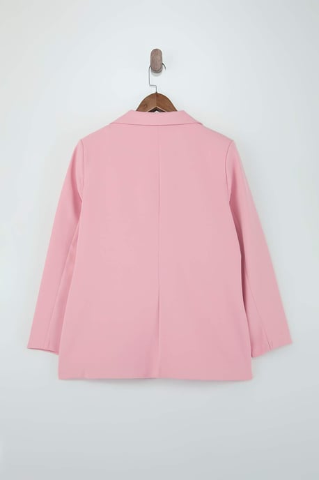 Trendyol Curve Dam Mörkblå Enfärgad Lång Regular fit Plus size Kavajer - Image 4