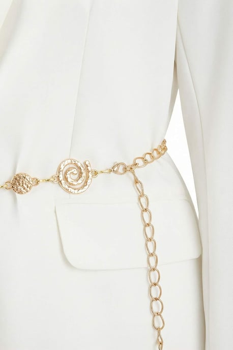 Trendyol Curve Dam Ecru Enfärgad Lång Oversize Plus size Kavajer - Image 5
