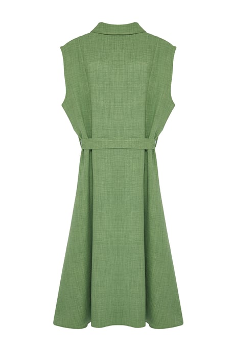 Trendyol Curve Dam Grön Enfärgad Midi Kort Casual A-linje Plus size Klänning - Image 2