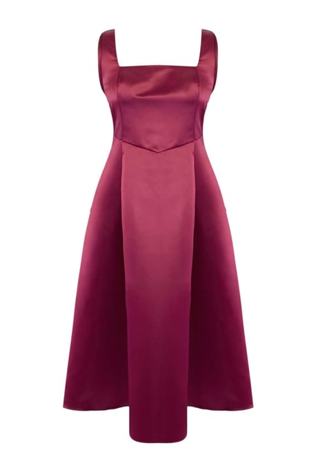 Trendyol Curve Dam Rosa Enfärgad Midi Ärmlös Elegant/Kväll Bodycon Plus size Klänning - Image 3