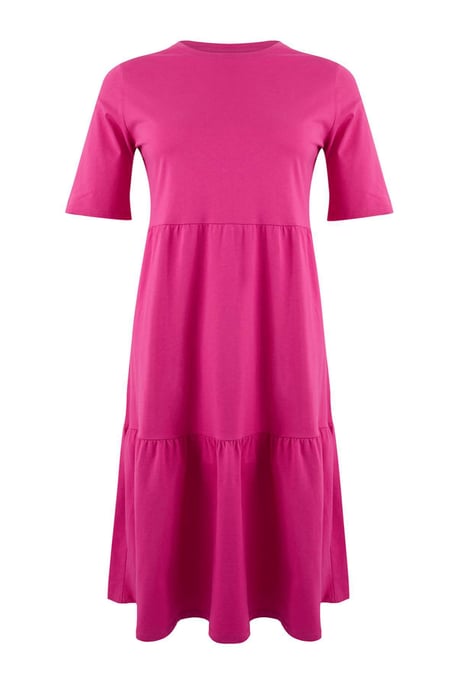 Trendyol Curve Dam Rosa Enfärgad Midi Kort Casual A-linje Plus size Klänning - Image 2