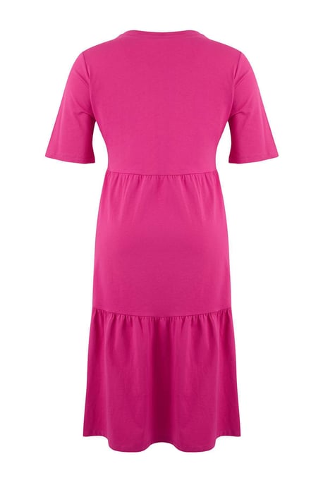 Trendyol Curve Dam Rosa Enfärgad Midi Kort Casual A-linje Plus size Klänning - Image 4