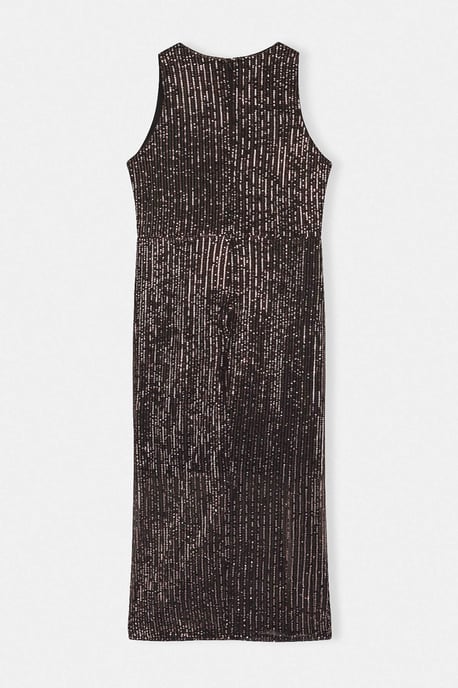 Trendyol Curve Dam Guldfärgad Enfärgad Midi Ärmlös Elegant/Kväll Rak Plus size Klänning - Image 5