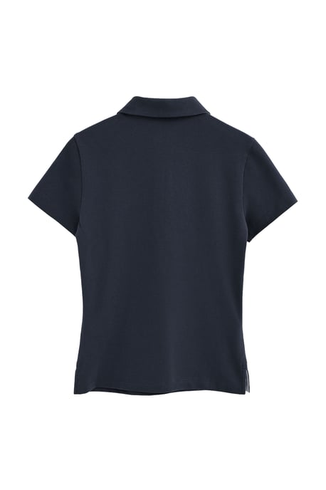 Marineblauwe polo met korte mouwen, slim fit en geborduurd Rigby Go-logo - Image 2