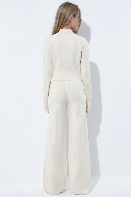 Half Turtleneck Crop Sweater and Pants Knit Set - Image 6