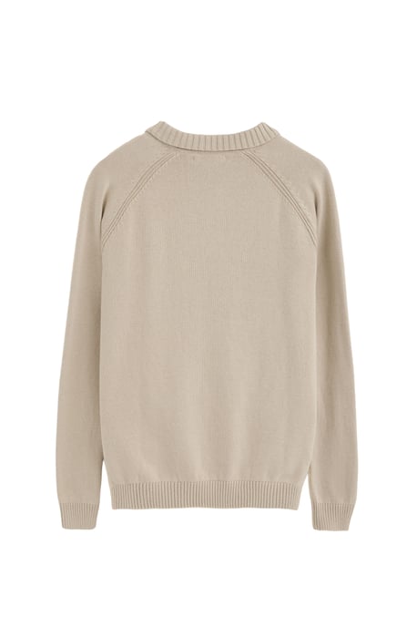 Beige trui van wolmix met polokraag en geborduurd Rigby Go-logo - Image 2