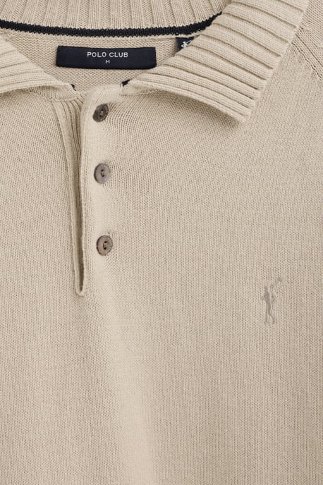 Beige trui van wolmix met polokraag en geborduurd Rigby Go-logo - Image 3