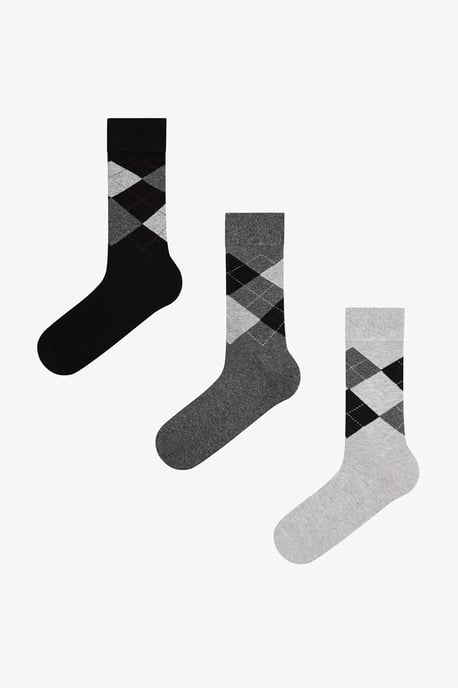 Men's Diamond Cotton Pair Crew Socks - Image 1