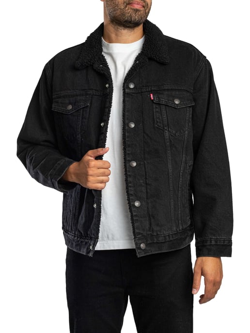 Levi's Relaxte Sherpa-Jas, Zwart - Image 1