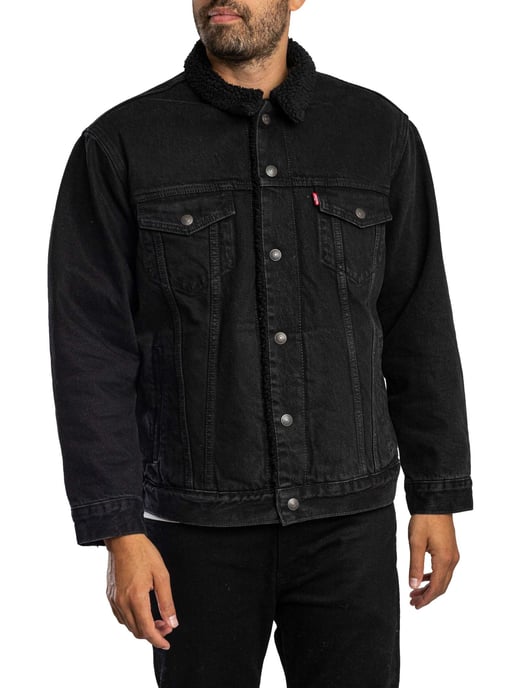 Levi's Relaxte Sherpa-Jas, Zwart - Image 2