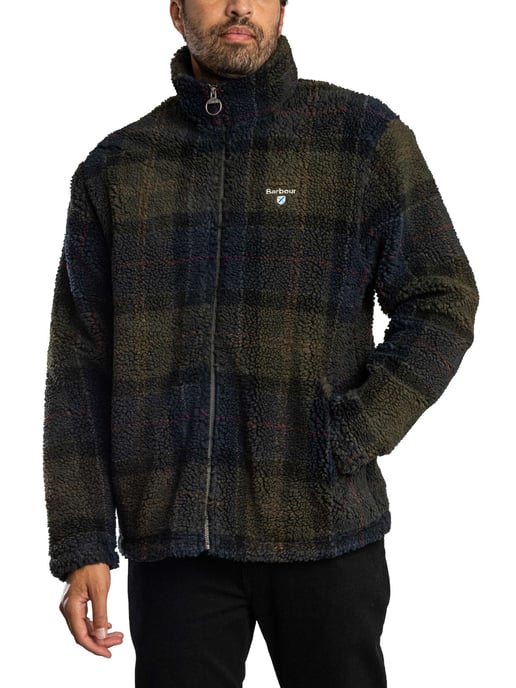Barbour Fleecejack Met Schotse Ruit, Bruin - Image 1