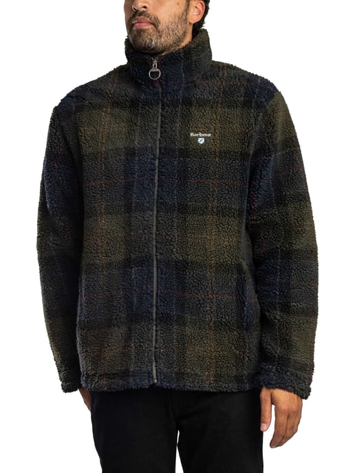 Barbour Fleecejack Met Schotse Ruit, Bruin - Image 2