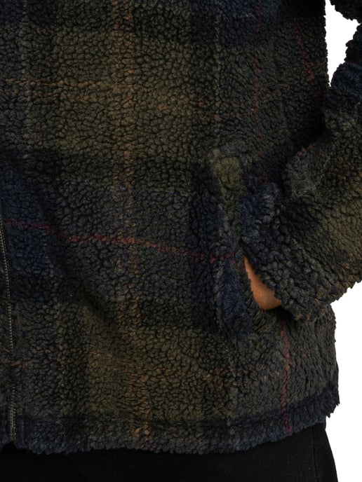 Barbour Fleecejack Met Schotse Ruit, Bruin - Image 4