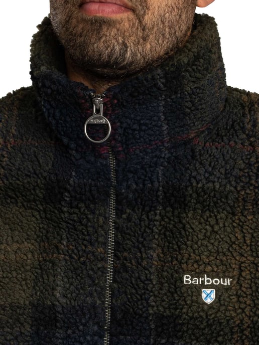 Barbour Fleecejack Met Schotse Ruit, Bruin - Image 5
