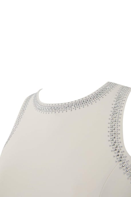 Trendyol Curve Dam Vit Enfärgad Midi Ärmlös Elegant/Kväll A-linje Plus size Klänning - Image 3